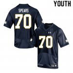 Notre Dame Fighting Irish Youth Hunter Spears #70 Navy Under Armour Authentic Stitched College NCAA Football Jersey KJL7099ZG